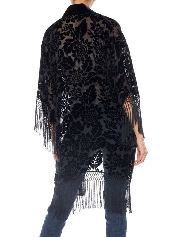 MORPHEW COLLECTION Black Floral Silk Burnout Velv… - image 3