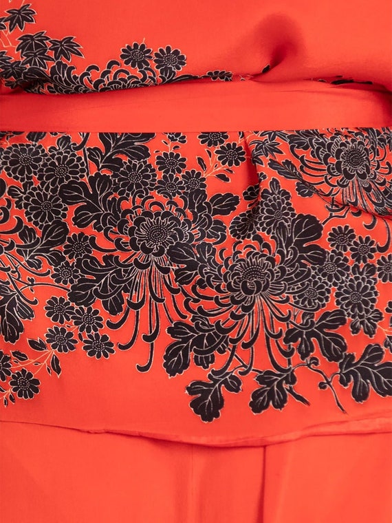 1920S Cherry Red Blossom Silk Pajamas Gem