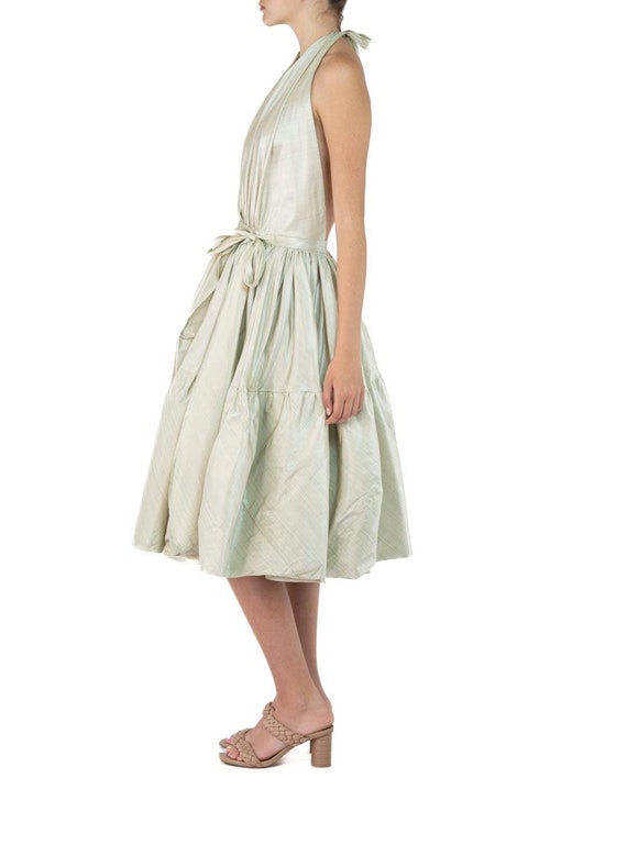 Morphew Collection Light Green Silk Taffeta Dress - image 2