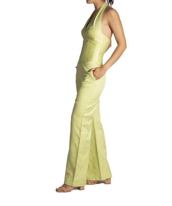 1990S THIERRY MUGLER Mint Green Metallic Silk Jumpsuit - Etsy