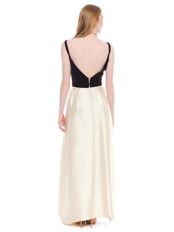 1950S Nina Ricci Ivory Silk  Brown Velvet Gown Wi… - image 8