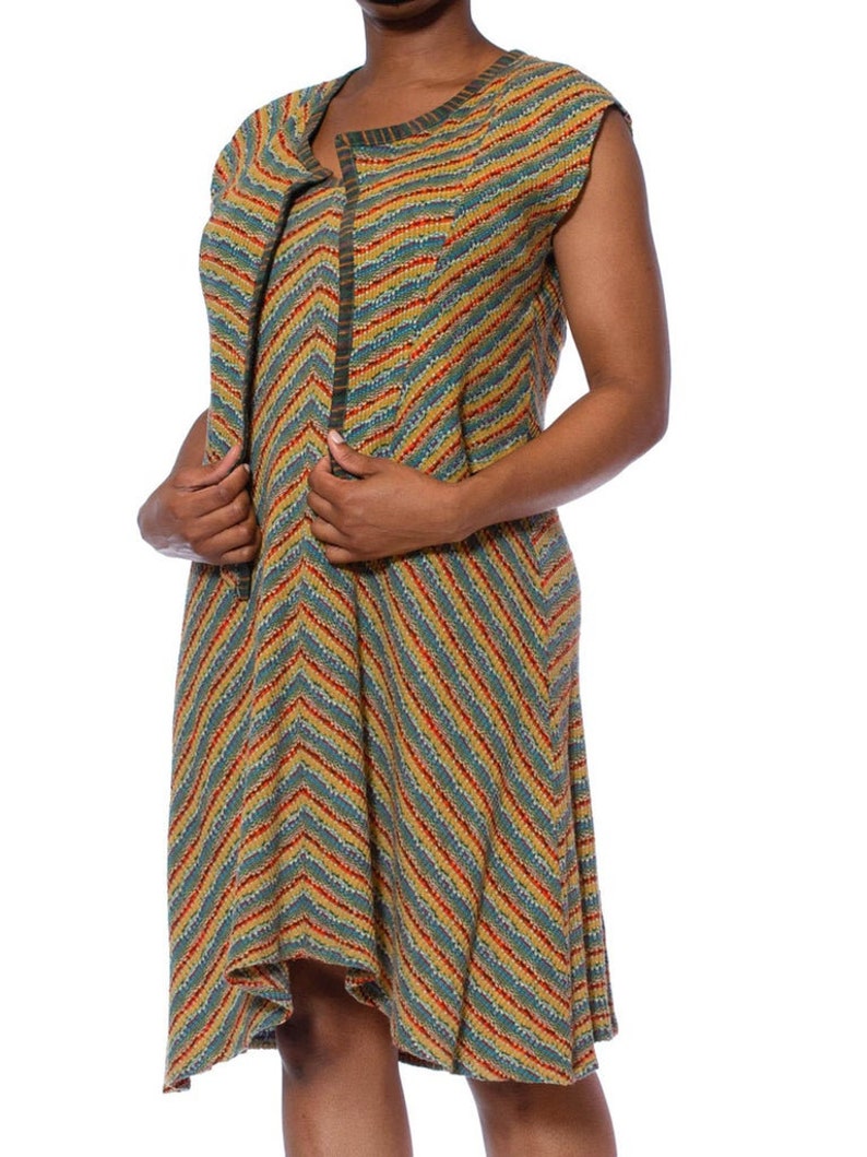 1980S MISSONI Earth Tone Wool Blend Knit Dress With Matching Vest image 7