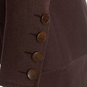 1980S Yves Saint Laurent Brown Haute Couture Wool Skirt Suit image 10