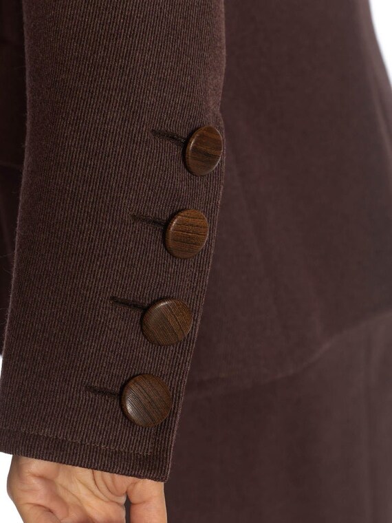 1980S Yves Saint Laurent Brown Haute Couture Wool… - image 10