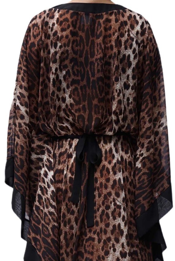 2000S Roberto Cavalli Leopard Print Black Chiffon… - image 10