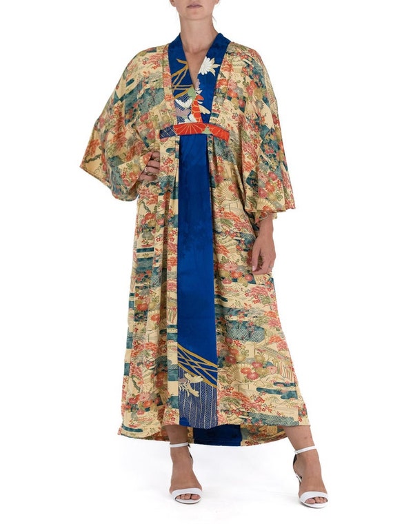 Morphew Collection Yellow Blue Japanese Kimono Si… - image 5