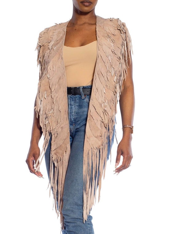 MORPHEW COLLECTION Sand Piper Suede Fringe Feathe… - image 7