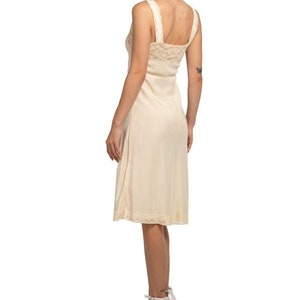 1940S Cream Bias Cut Silk Crepe De Chine Slip With Lace Detail At Top And Bottom image 4