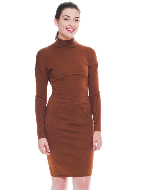 azzedine alaia bodycon dress Vintage 1992 Azzedine Alaia Runway Striped Stretch Knit Halter Bodycon Mini  Dress