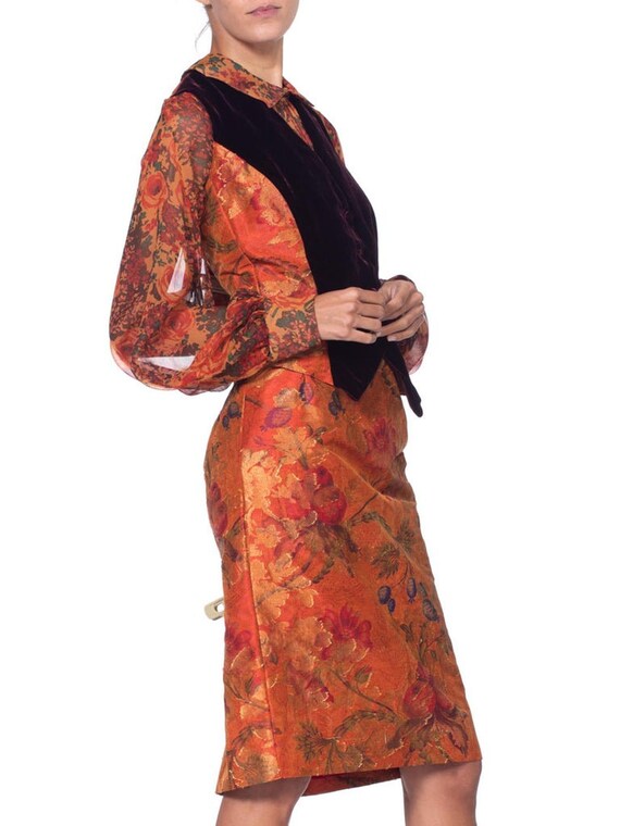 1990'S BILL BLASS Silk Demi Couture Vest, Shirt, … - image 4