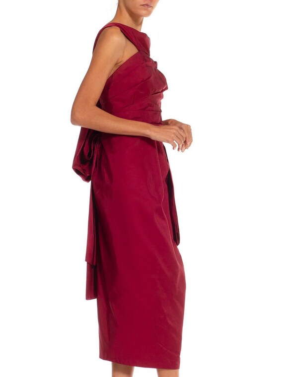 2000S Marc Jacobs Burgundy Silk Taffeta Cocktail … - image 4