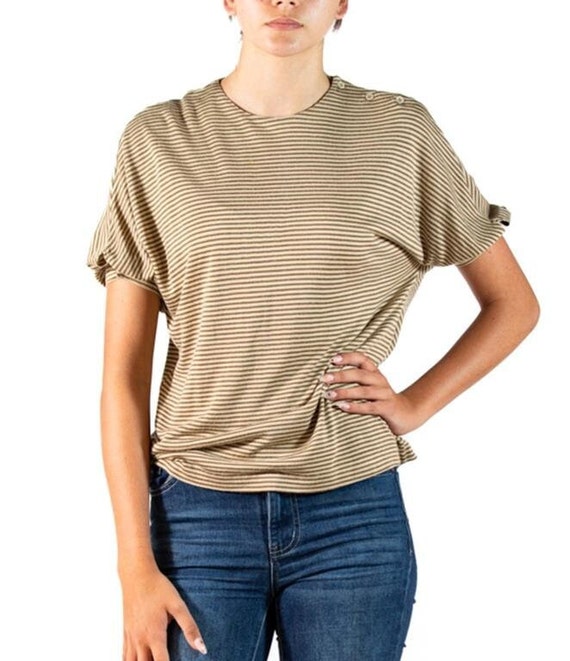 1980S Christian Dior Beige Brown Silk Top