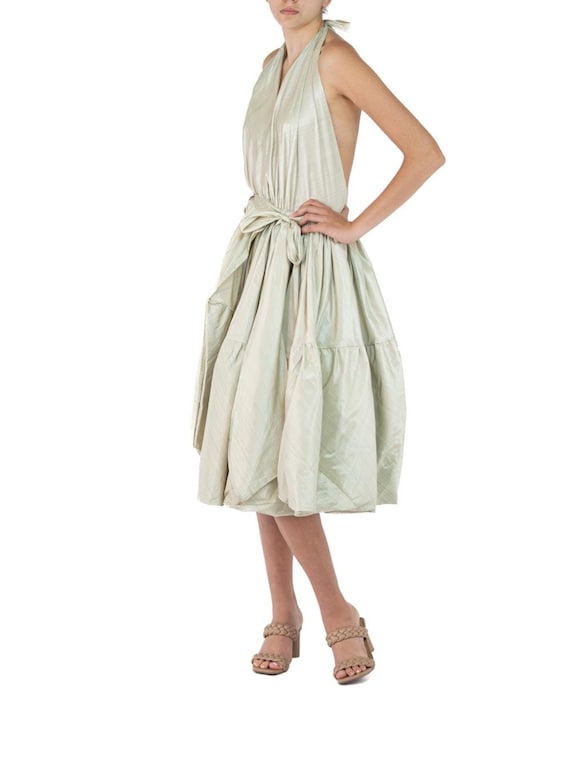 Morphew Collection Light Green Silk Taffeta Dress - image 4
