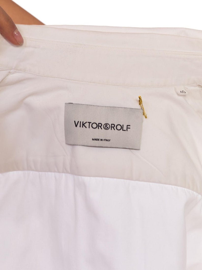 1990S VIKTOR & ROLF White Cotton Iconic Multi Collar Shirt image 3