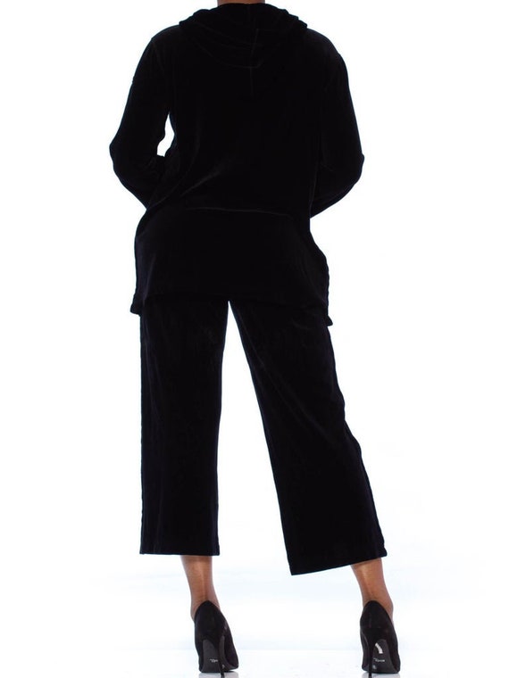 1990S SONIA RYKIEL Black Cotton / Rayon Stretch V… - image 8