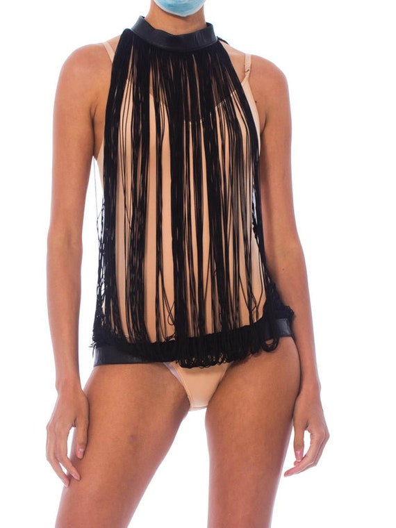 MORPHEW COLLECTION Black Fringe & Leather Sexy Con