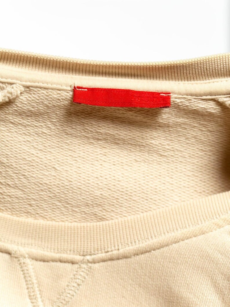 1990S PRADA Cream Cotton Long Sleeve Sweatshirt Sweater image 8