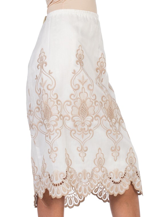 1970S Victorian Style Embroidered Lace  Skirt - image 6