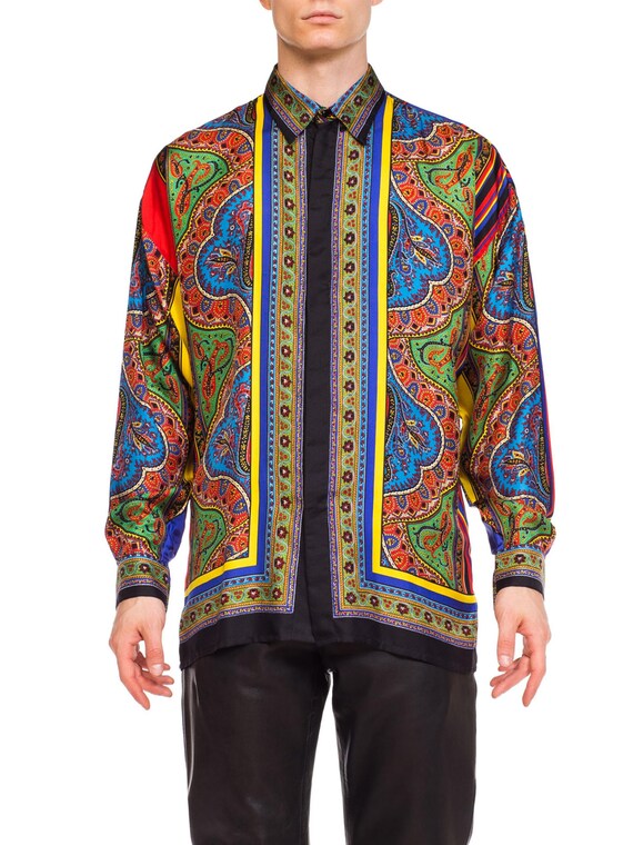 1990S GIANNI VERSACE Silk Men's Istante Paisley Sc