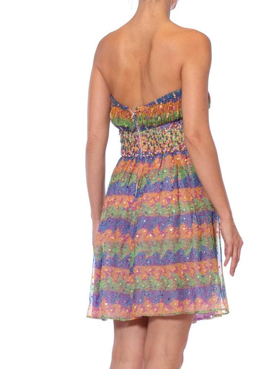 1960S VALENTINA Rainbow Psychedelic Polyester Chi… - image 7