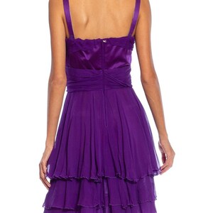 2000S DOLCE and GABBANA Purple Silk Pleated & Draped Cocktail Dress image 3