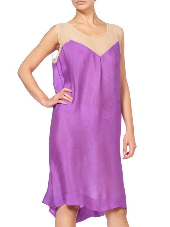 purple silk slip dress