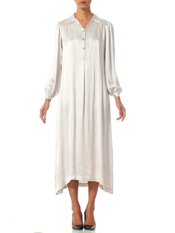 1930S Slinky Silk Crepe Back Satin Straight Cut Sh
