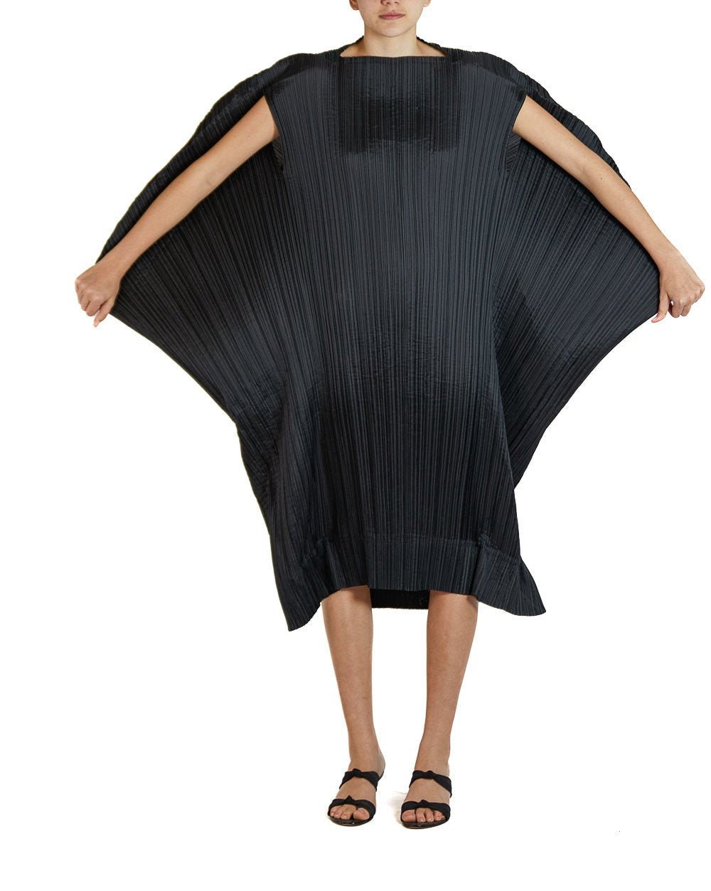 1990S ISSEY MIYAKE Black Polyester Pleated Sculptural Dress - Etsy