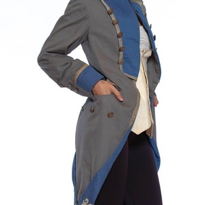 1920S Grey Blue Wool 18Th Century Style Military Frock Coat image 9