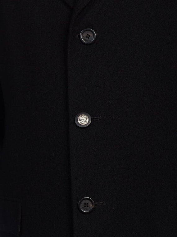 1990S Gianni Versace Black Wool Men's Zipper Deta… - image 9