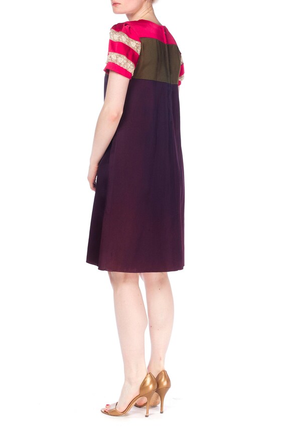 1960S Silk Mod Color Blocked Dress - image 2