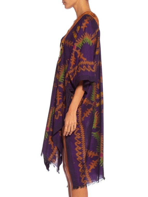 MORPHEW COLLECTION Purple & Brown Silk Ikat Kafta… - image 5
