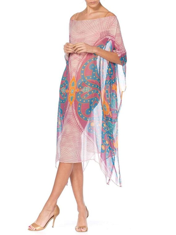 MORPHEW COLLECTION Pink  & Orange Silk Chiffon Bu… - image 3