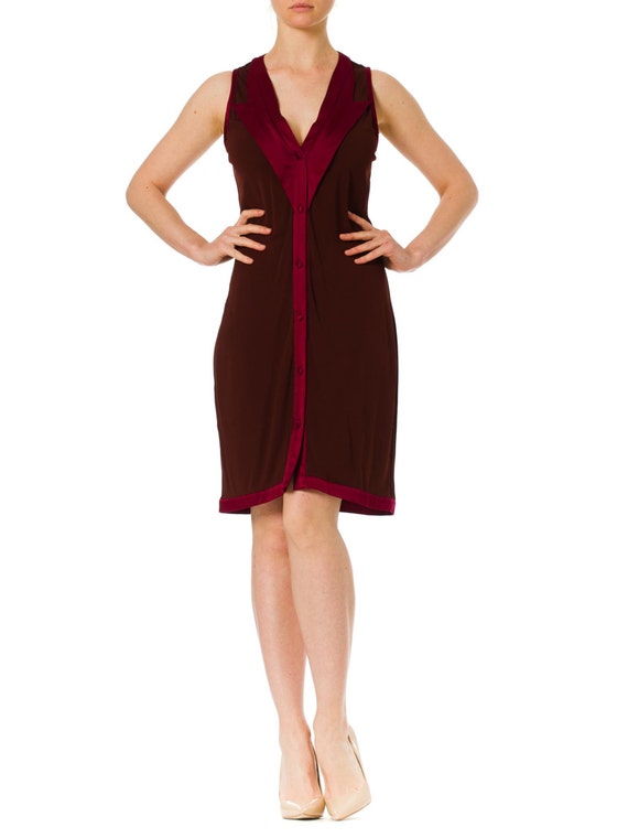 1970S Stephen Burrows Cranberry Red Silk Jersey Dr