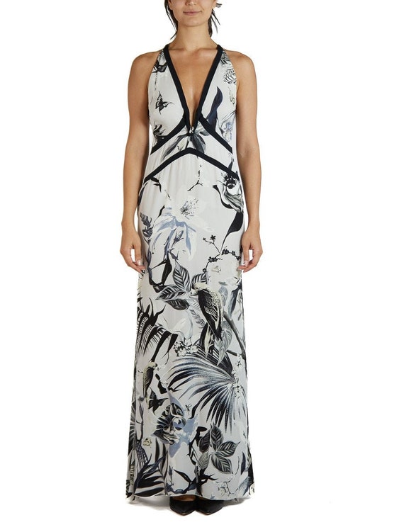 2000S ROBERTO CAVALLI Black & White Silk Gown - Gem