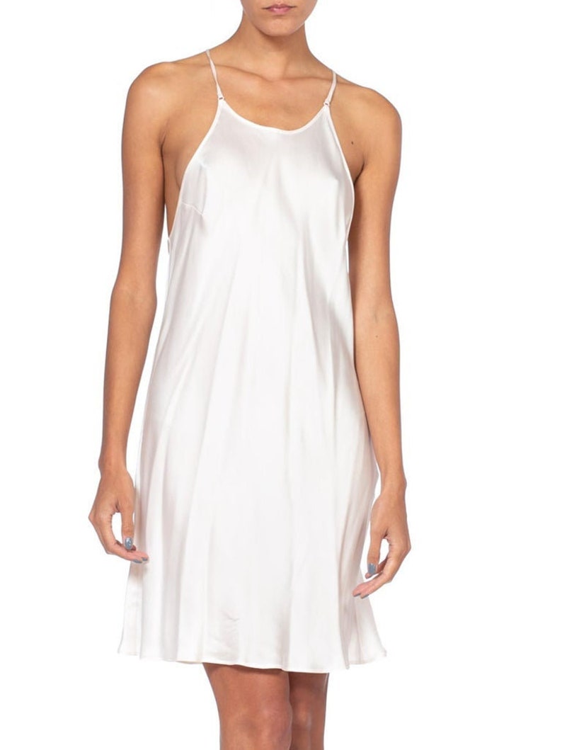 1990/'s Bias Cut Silk Satin Slip Dress