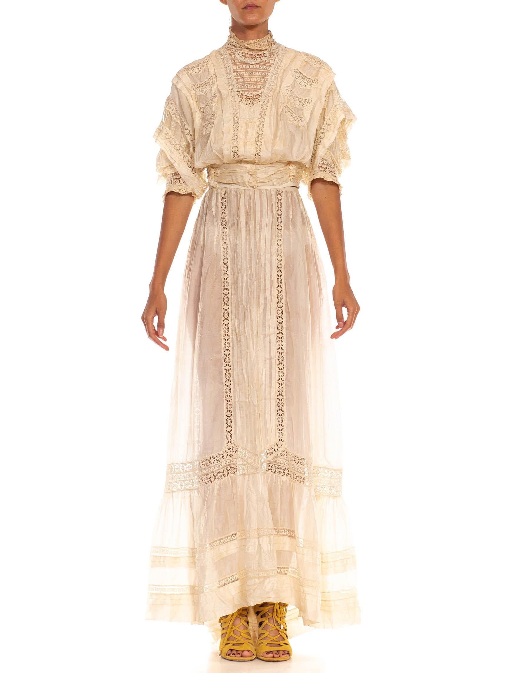 Edwardian Cream Silk Lace Ensemble