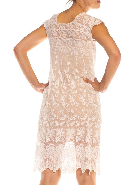 Edwardian White Lace Baby Doll Sleeveless Dress - image 8