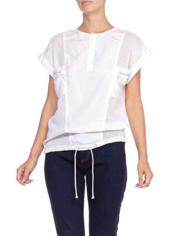 1980's Cotton And Net Mesh Shirt
