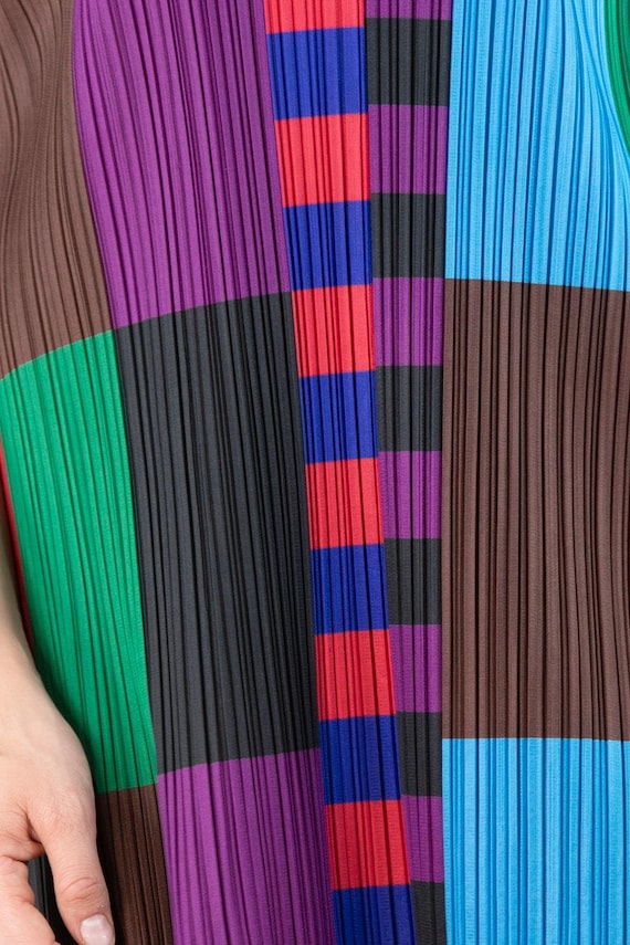 1990S Pleats Please Issey Miyake Jewel-tone Geometric Dress - Etsy