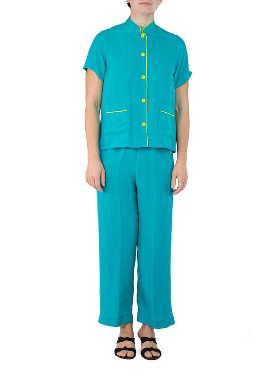 Morphew Collection Teal & Neon Yellow Trim Cold Ra