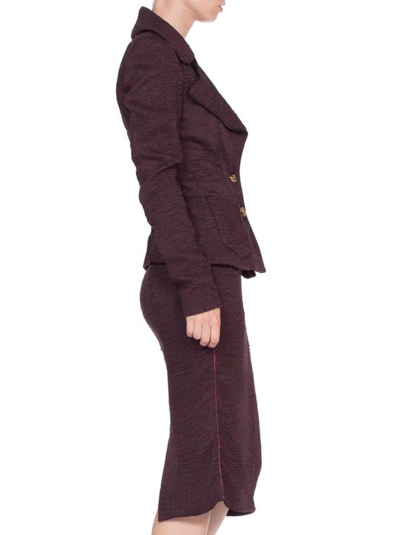 1990'S ROBERTO CAVALLI Plum Purple Skirt Suit - image 2