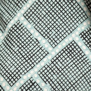 1940S Light Blue & Black Cold Rayon Geometric Print Wrap Dress image 10