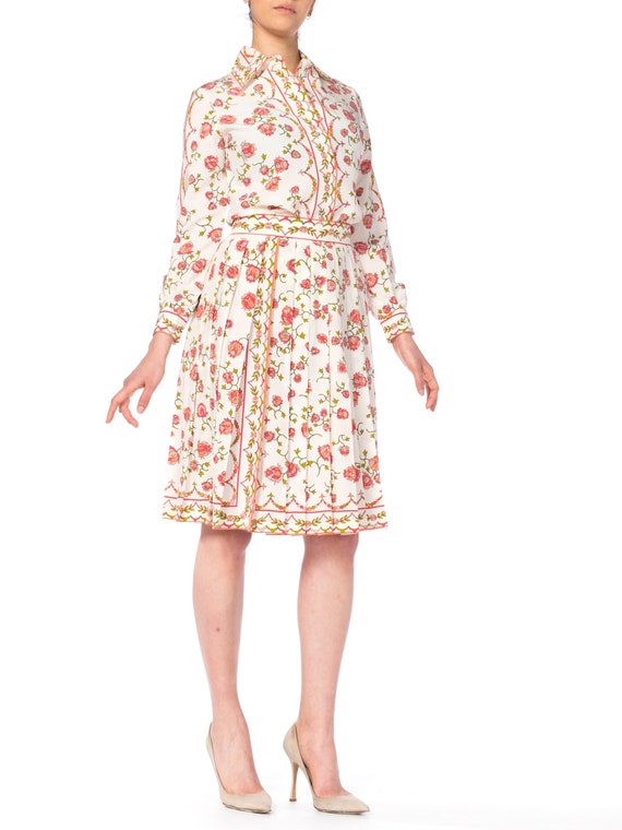 Emilio Pucci Silk Floral Two Piece Skirt Set Size: