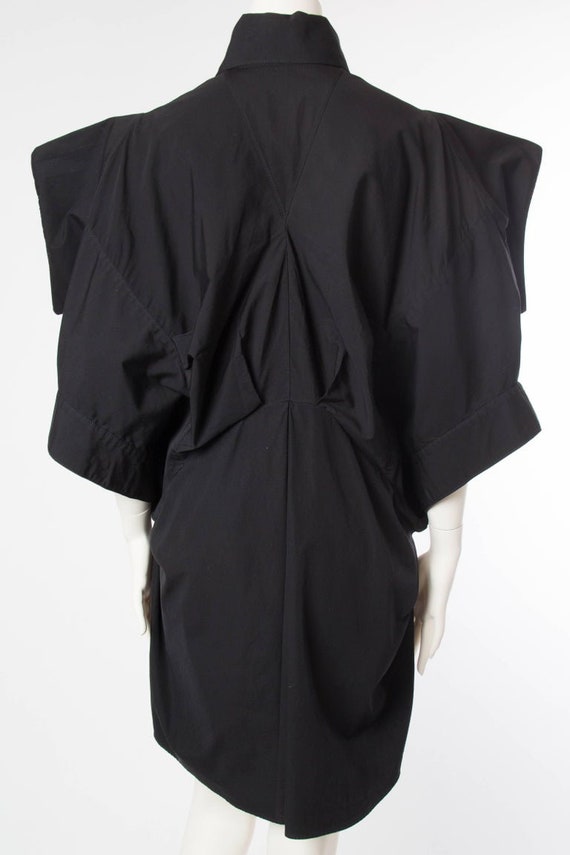 2000S ALEXANDER MCQUEEN Black Cotton Kimono Sleev… - image 5