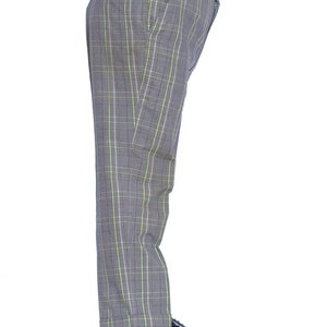 1960S Brooks Brothers Blue Grey Cotton Seersucker Men's Plaid Pants image 2