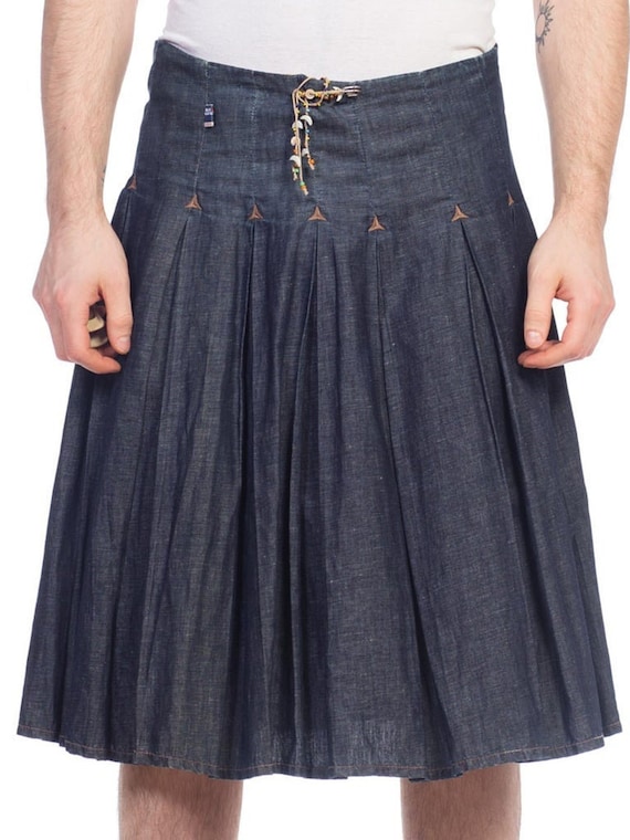 1990S Jean Paul Gaultier Coton Denim Homme Jpg Jupe Kilt Etsy Canada