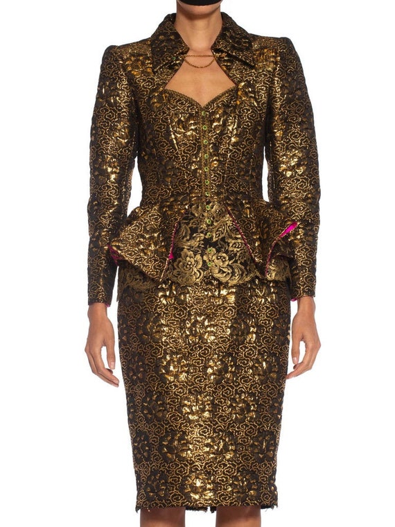 1980S Emmanuel Ungaro  Black  Gold Haute Couture S