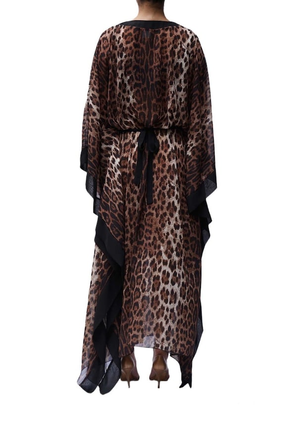 2000S Roberto Cavalli Leopard Print Black Chiffon… - image 6