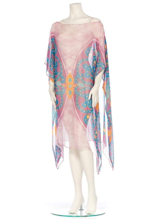 MORPHEW COLLECTION Pink  & Orange Silk Chiffon Bu… - image 10